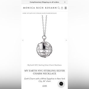 Monica Rich Kosann NYC STERLING SILVER CHARM NECKLACE with White Sapphire in NYC